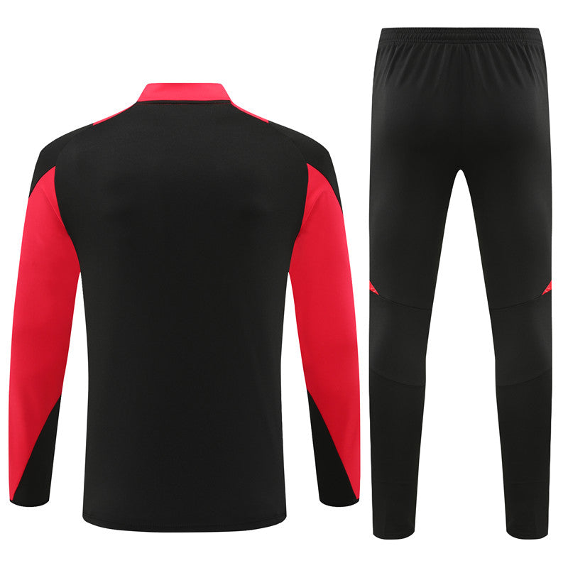 Bayern Munich Long Sleeve Zipped Tracksuit Black/Red 2024-25