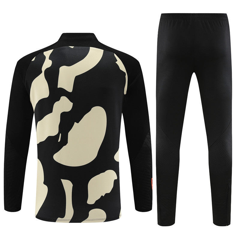 PSG Paris Saint German Long Sleeve Tracksuit Black/White/Red 2023-24