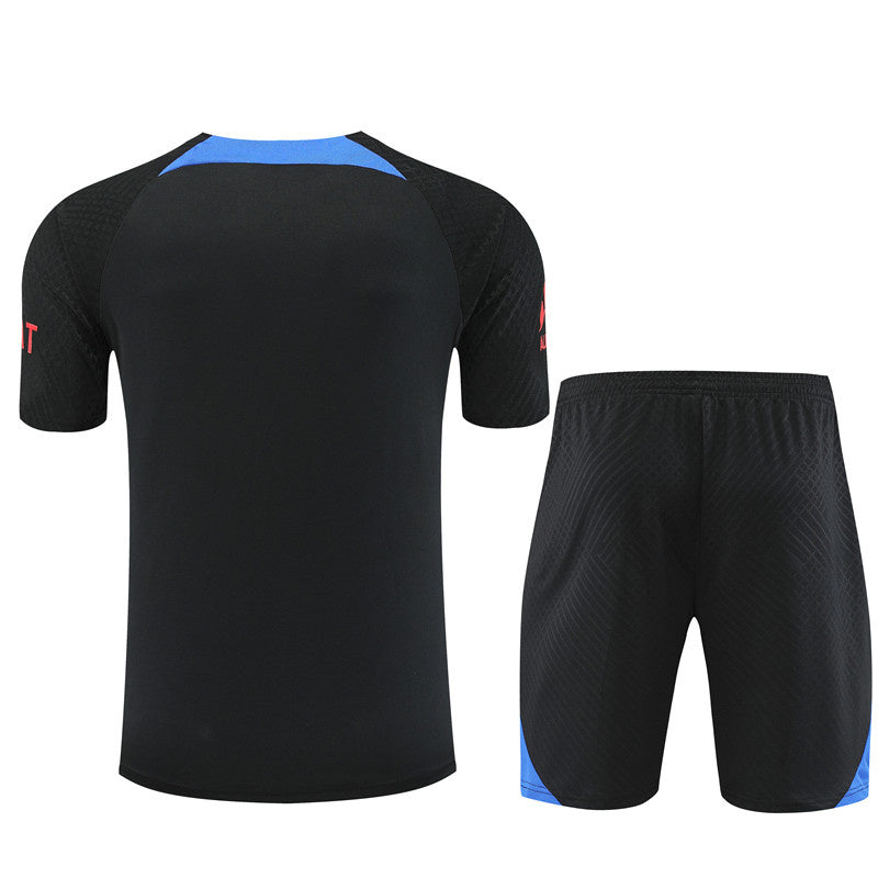 PSG Paris Saint German Short Sleeve Training Set Black/Blue/Red 2022-23