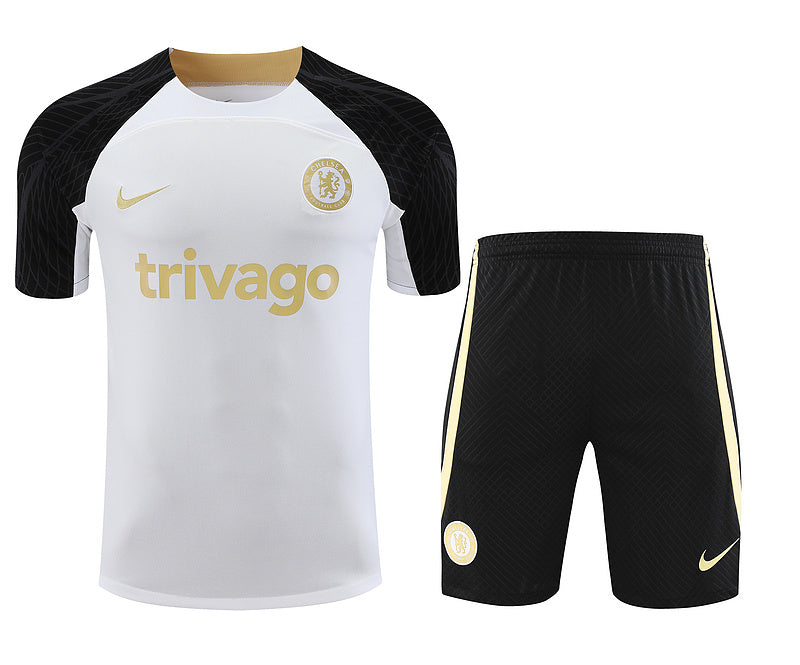 Chelsea Short Sleeve Set White/Black/Gold 2023-24