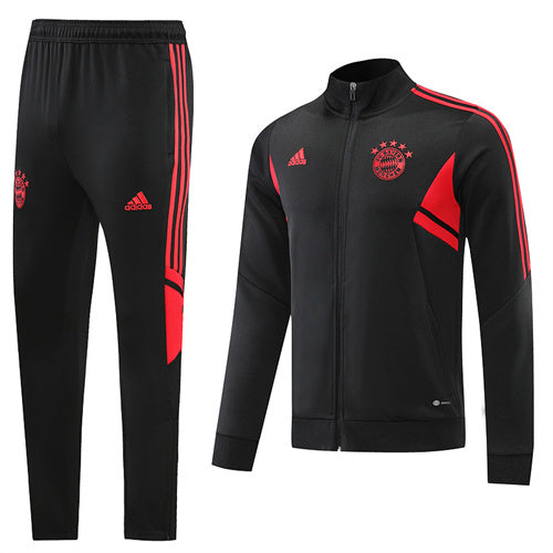 Bayern Munich Long Sleeve Zipped Tracksuit Black/Red 2022-23