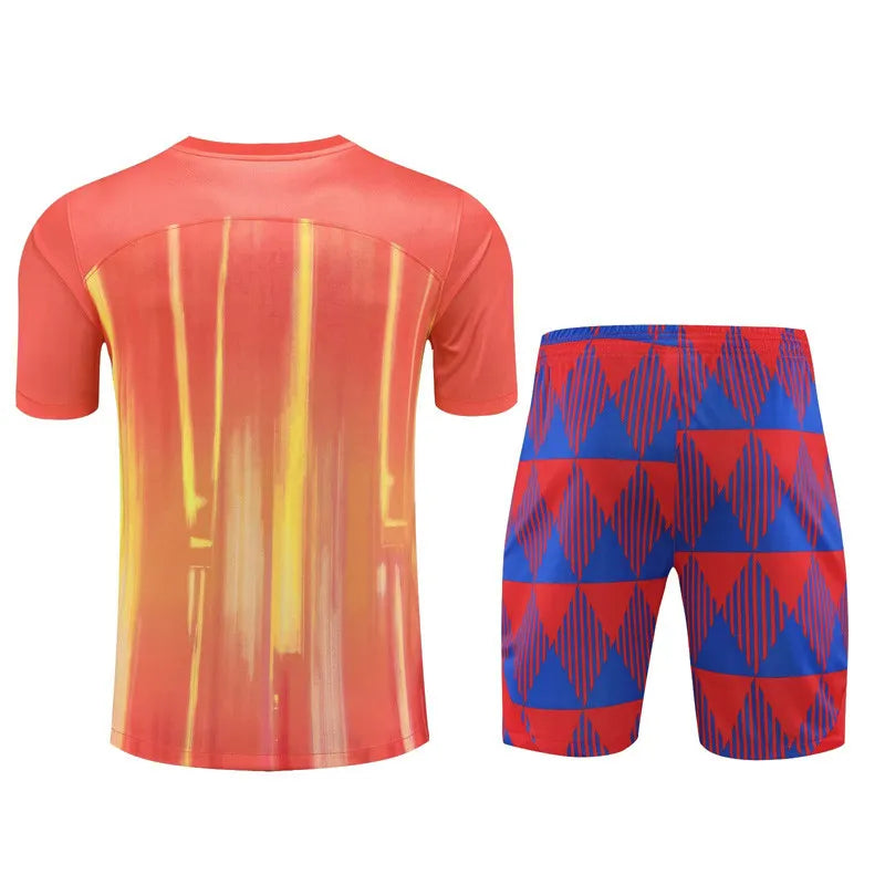 Barcelona Short Sleeve Set Orange/Blue 2023-24