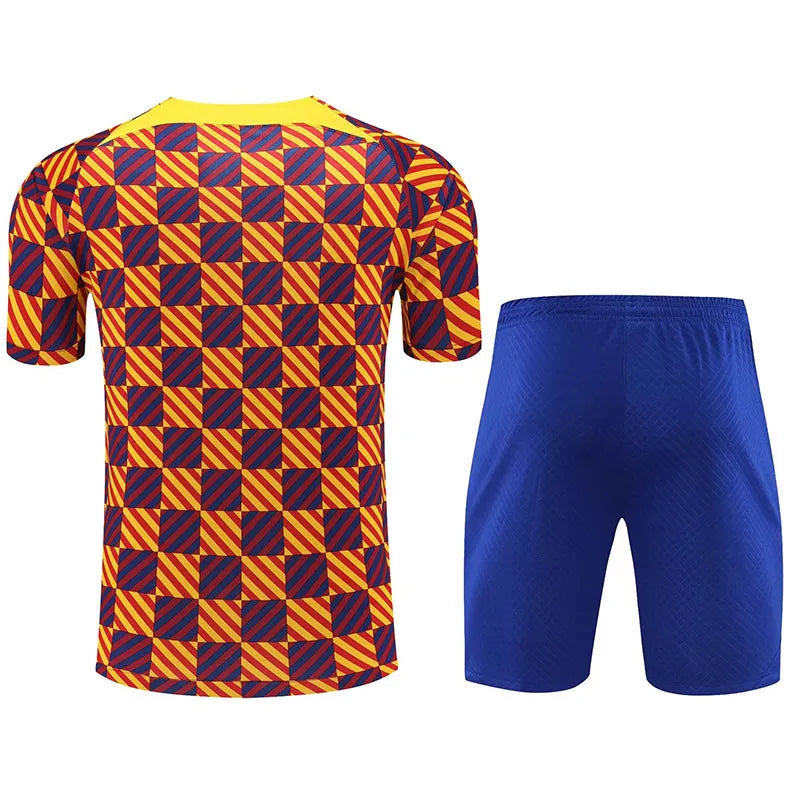 Barcelona Short Sleeve Set Yellow/Blue 2023-24