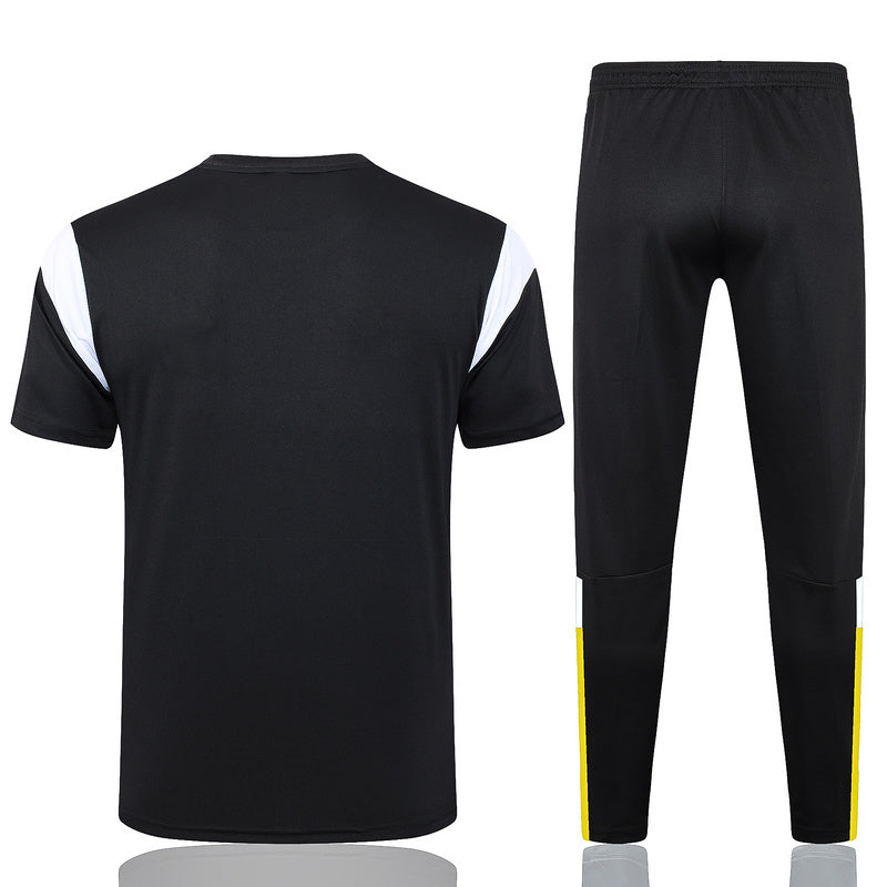 Dortmund Short Sleeve Tracksuit Set Black/Yellow 2023-24