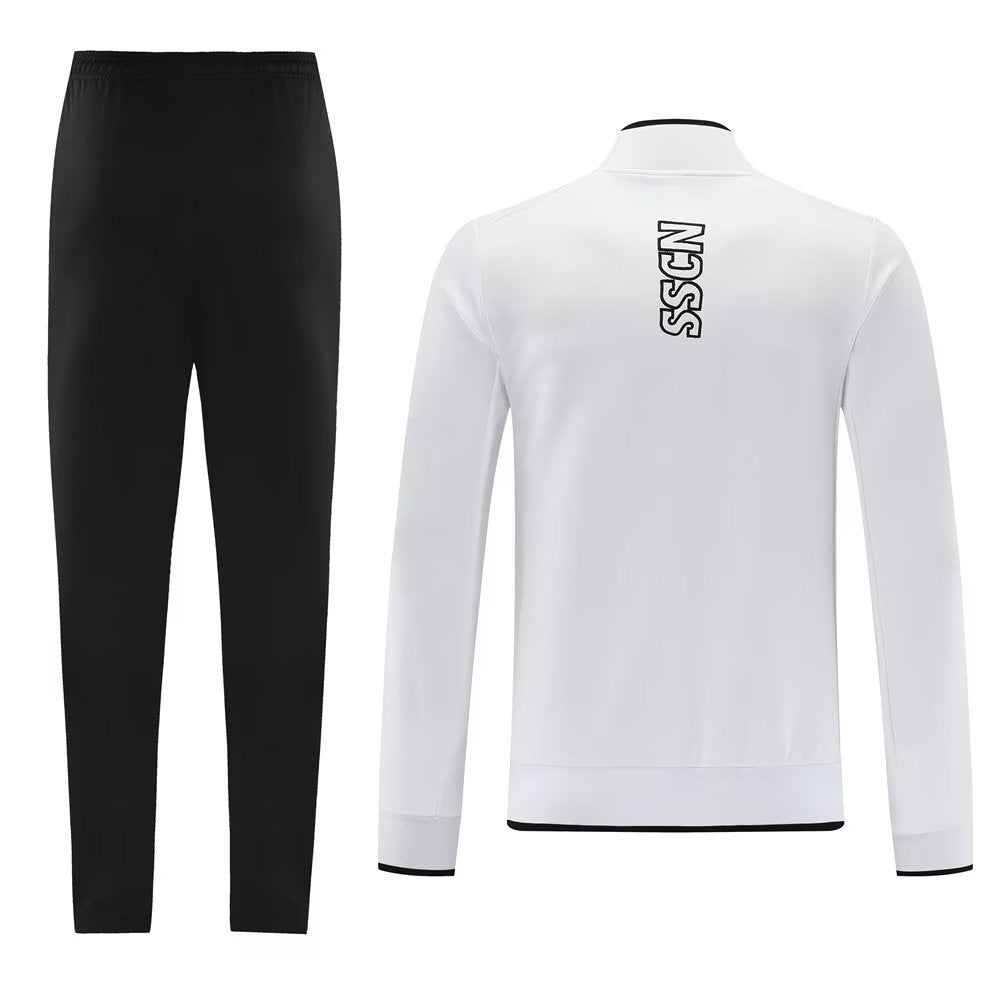 Napoli Long Sleeve Zipped Tracksuit White/Black 2023-24
