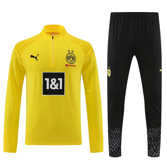 Bayern Munich Long Sleeve Zipped Tracksuit Yellow/Black 2023-24
