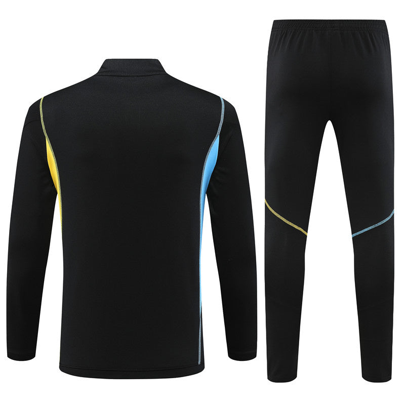 Arsenal Long Sleeve Tracksuit Black/Yellow 2023-24