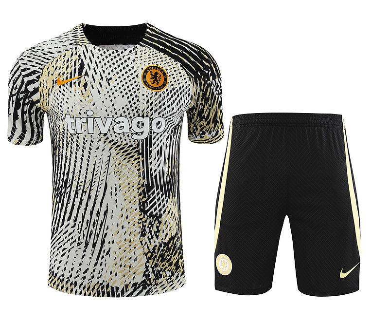 Chelsea Short Sleeve Set White/Black/Gold 2023-24