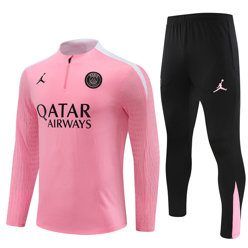PSG Paris Saint German Long Sleeve Tracksuit Pink/Black 2024-25
