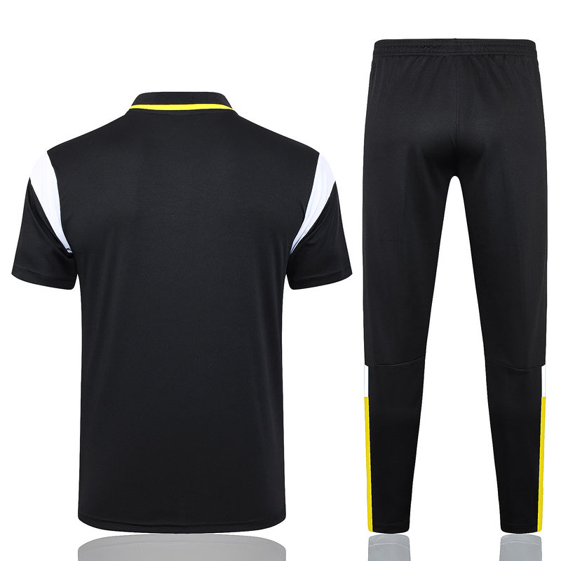 Dortmund Short Sleeve Tracksuit Set Black/Yellow 2023-24
