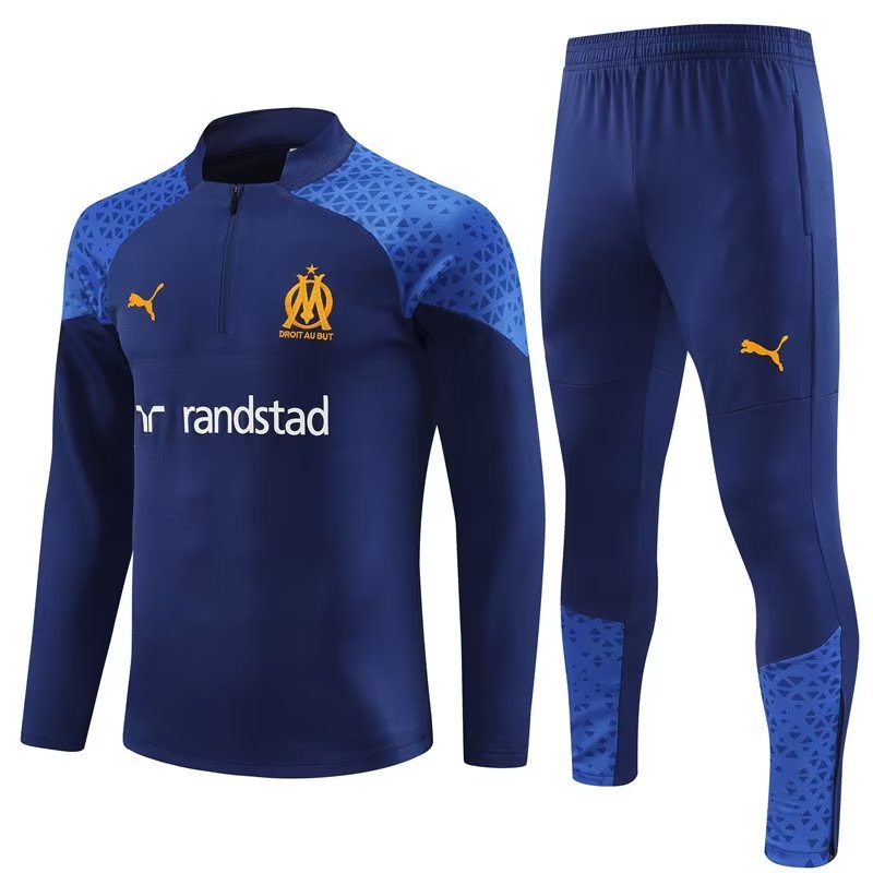 Marseille Long Sleeve Zipped Tracksuit Navy 2023-24