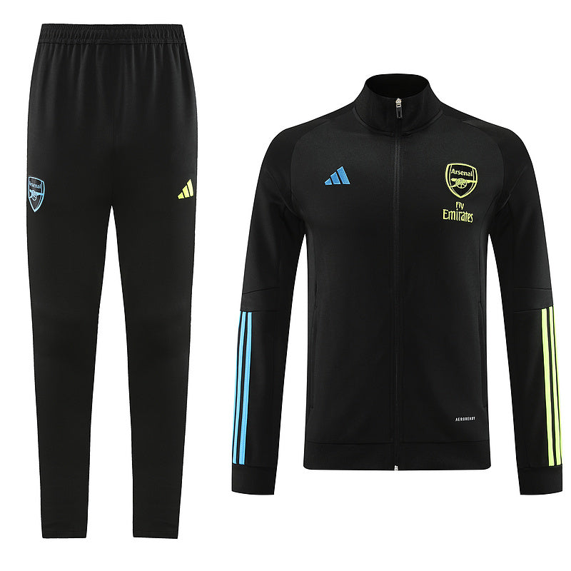Arsenal Zipped Long Sleeve Tracksuit Black 2023-24