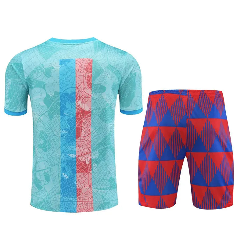 Barcelona Short Sleeve Set Blue/Red 2023-24