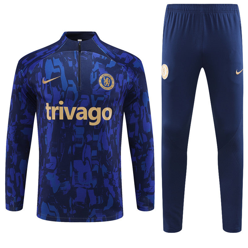 Chelsea Long Sleeve Tracksuit Navy Camo 2023-24