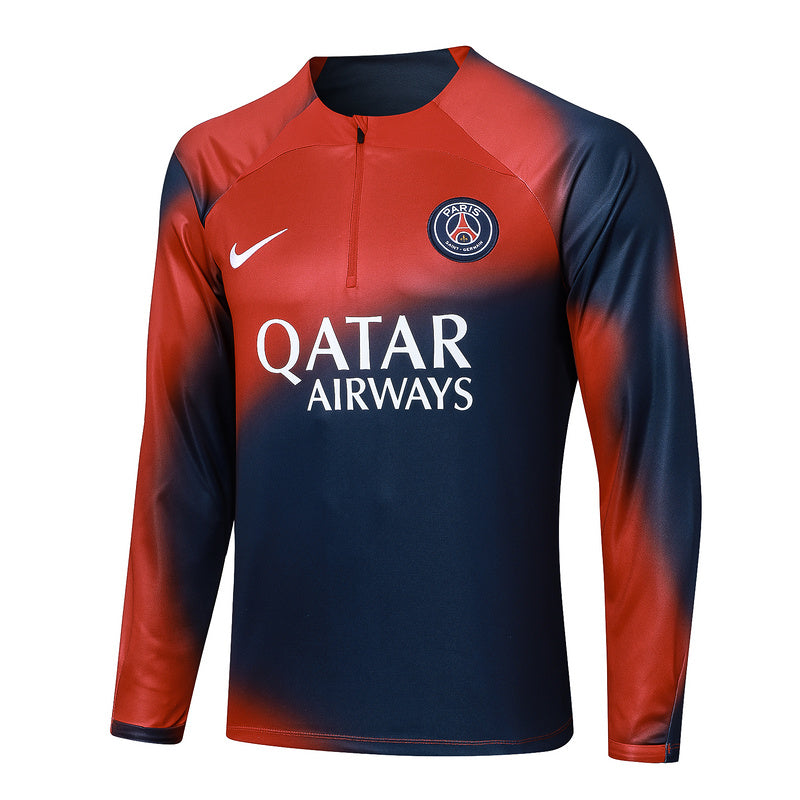 PSG Paris Saint German Long Sleeve Tracksuit Red/Blue 2023-24