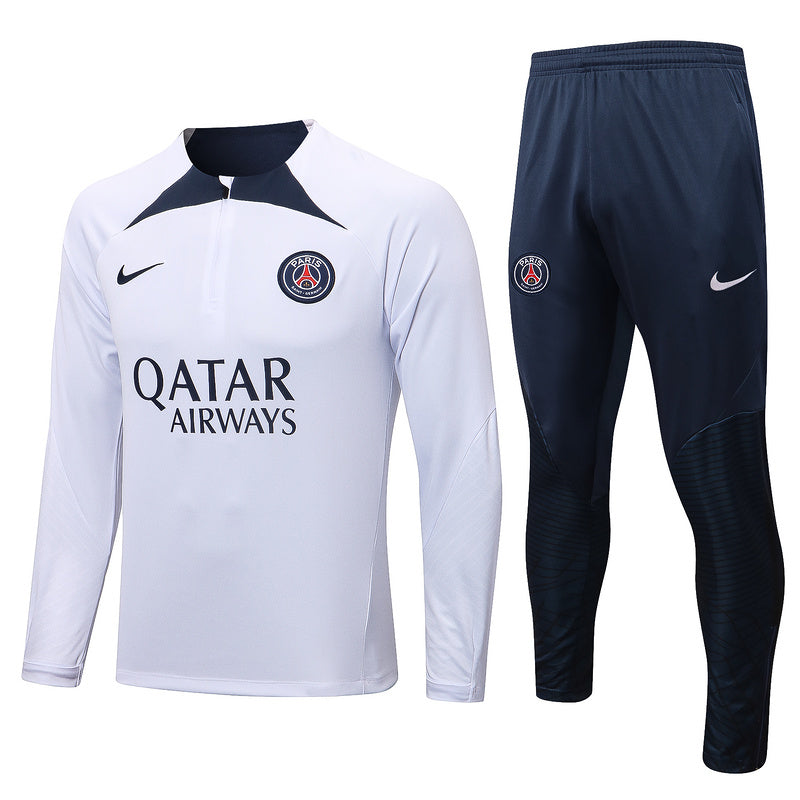 PSG Paris Saint German Long Sleeve Tracksuit White/Blue 2022-23