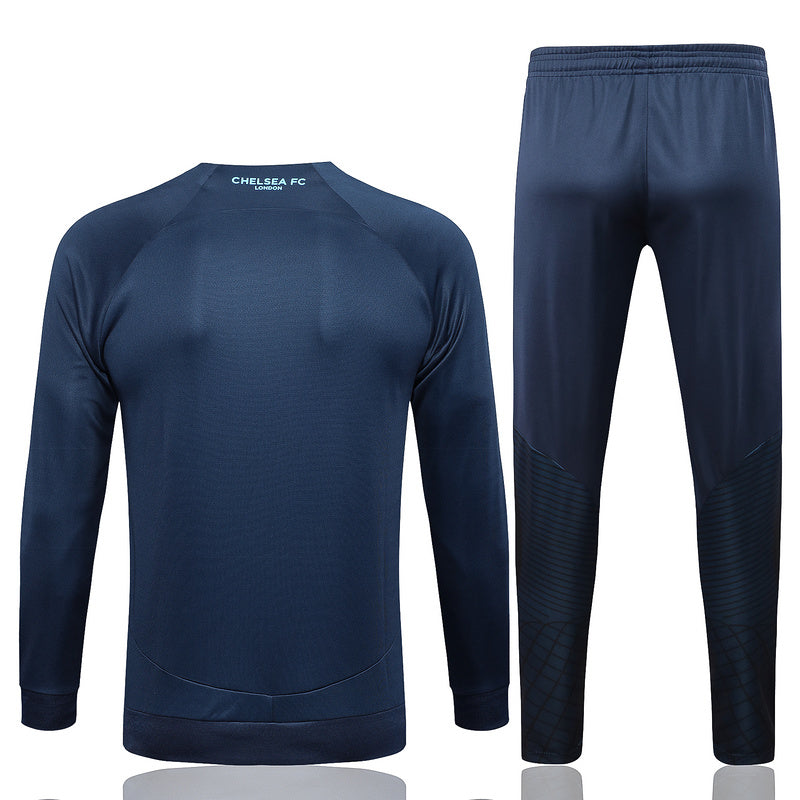 Chelsea Long Sleeve Zipped Tracksuit Navy/Navy 2022-23