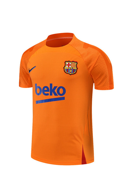 Barcelona Short Sleeve Set Orange/Navy 2022-23
