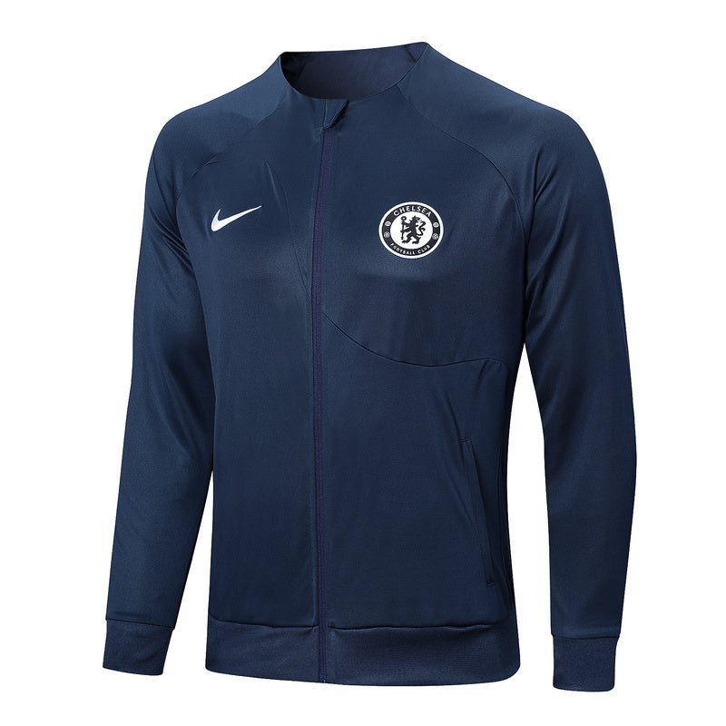 Chelsea Long Sleeve Zipped Tracksuit Navy/Navy 2022-23