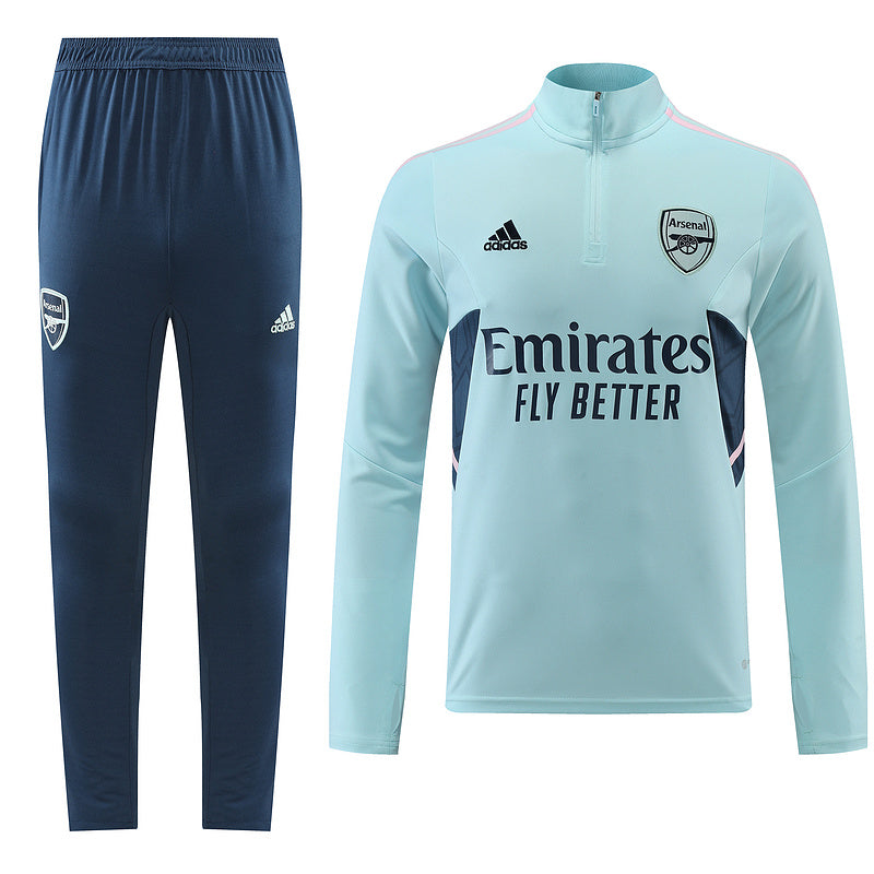 Arsenal Long Sleeve Tracksuit Light Blue/Navy/Pink 2022-23