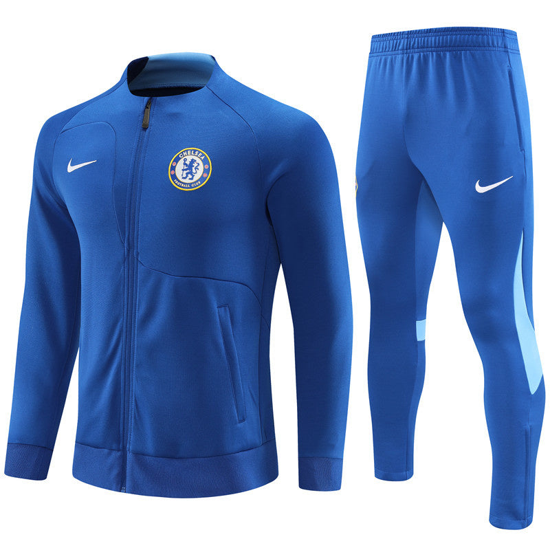 Chelsea Long Sleeve Zipped Tracksuit Blue/Blue 2022-23