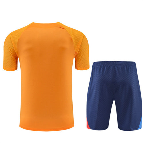 Barcelona Short Sleeve Set Orange/Navy 2022-23