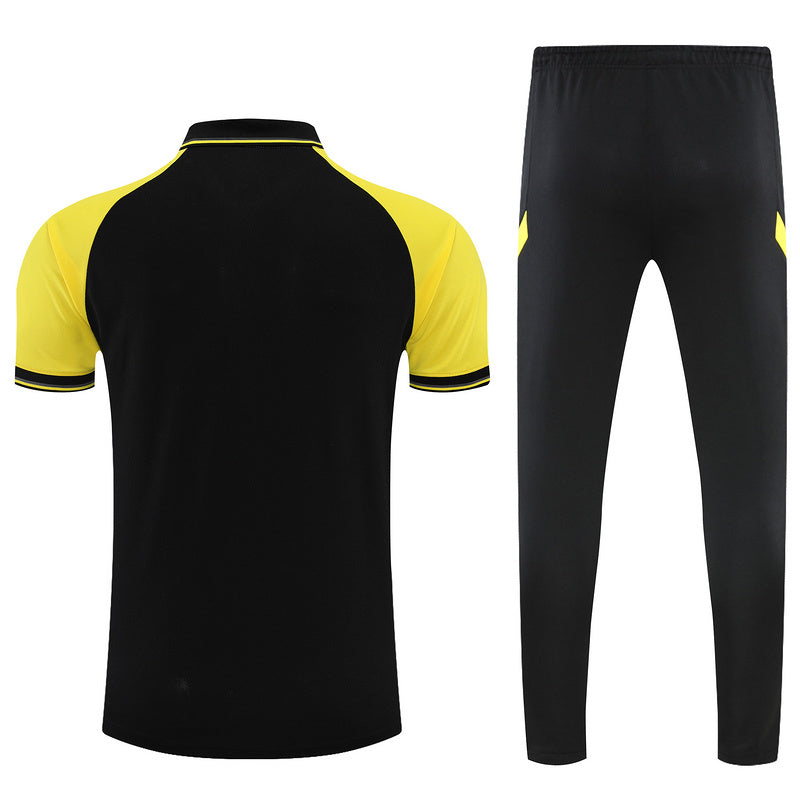 Chelsea Short Sleeve Tracksuit Yellow/Black/Grey 2022-23