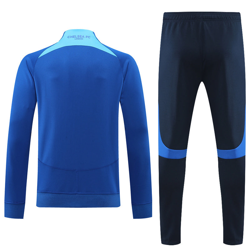 Chelsea Long Sleeve Zipped Tracksuit Blue/Navy 2022-23