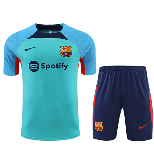Barcelona Short Sleeve Set Cyan/Navy 2022-23
