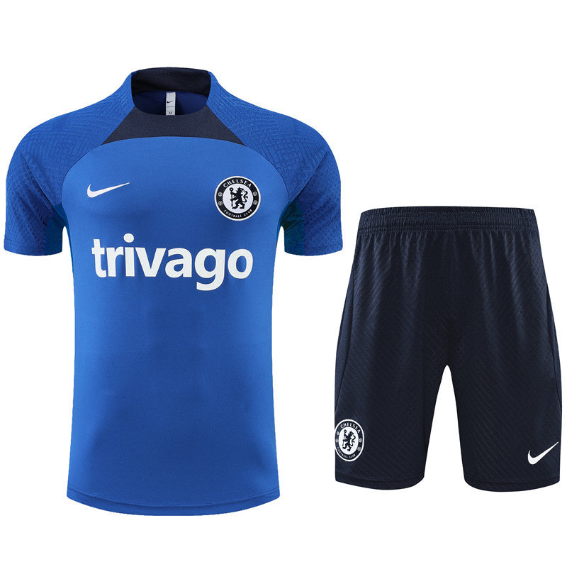 Chelsea Short Sleeve Set Blue/Black 2022-23
