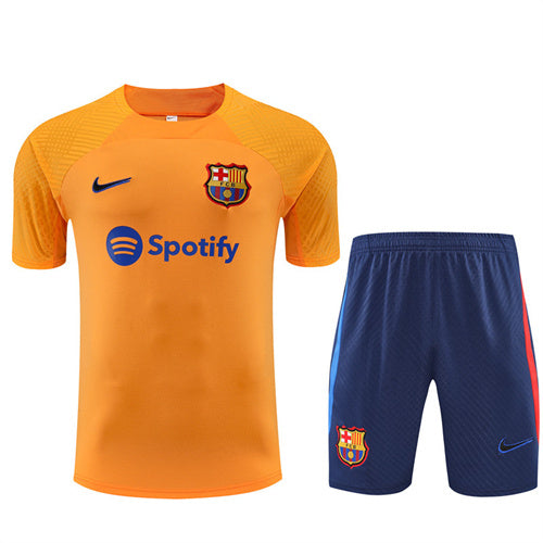 Barcelona Short Sleeve Set Orange/Navy 2022-23