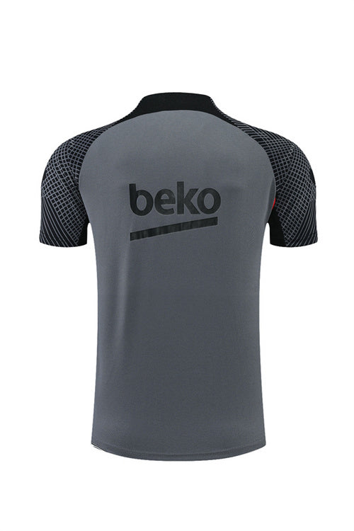 Barcelona Short Sleeve Set Grey/Red 2022-23