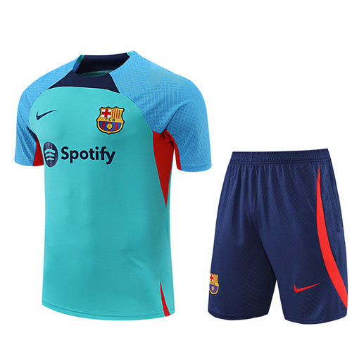 Barcelona Short Sleeve Set Cyan/Navy 2022-23