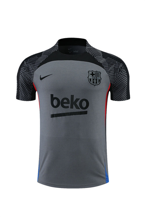 Barcelona Short Sleeve Set Grey/Red 2022-23