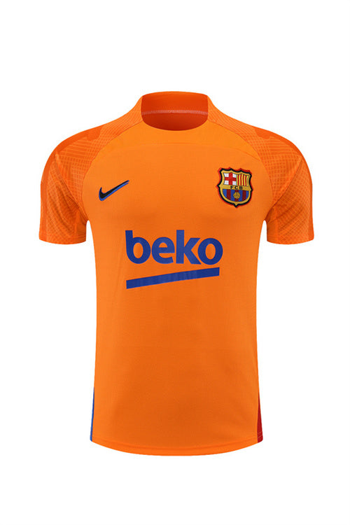 Barcelona Short Sleeve Set Orange/Navy 2022-23