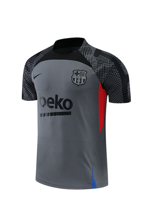 Barcelona Short Sleeve Set Grey/Red 2022-23