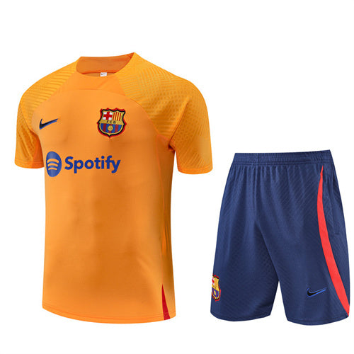 Barcelona Short Sleeve Set Orange/Navy 2022-23