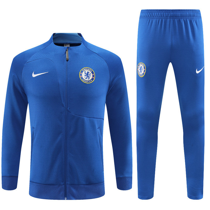 Chelsea Long Sleeve Zipped Tracksuit Blue/Blue 2022-23