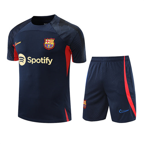 Barcelona Short Sleeve Set Navy/Red 2022-23
