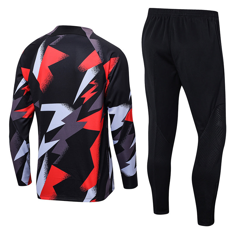 PSG Paris Saint German Long Sleeve Tracksuit Black/Red/White 2022-23