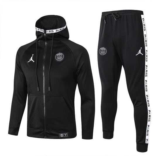 PSG Paris Saint German Hooded Tracksuit Black/White 2022-23